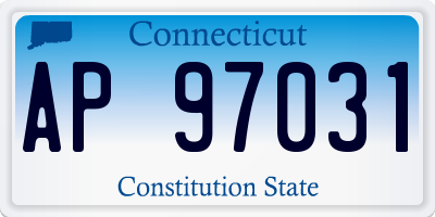 CT license plate AP97031