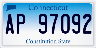 CT license plate AP97092