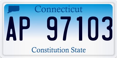 CT license plate AP97103