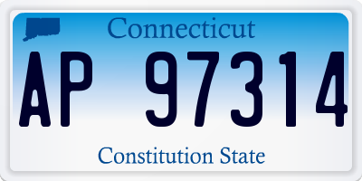 CT license plate AP97314