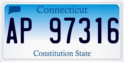 CT license plate AP97316