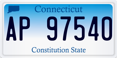 CT license plate AP97540