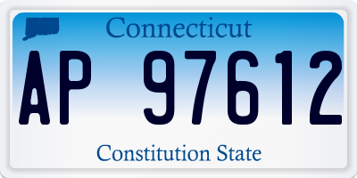 CT license plate AP97612