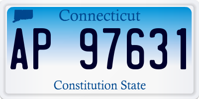 CT license plate AP97631