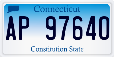 CT license plate AP97640