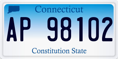 CT license plate AP98102