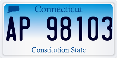 CT license plate AP98103