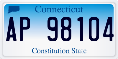 CT license plate AP98104