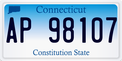 CT license plate AP98107