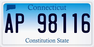 CT license plate AP98116