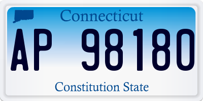 CT license plate AP98180