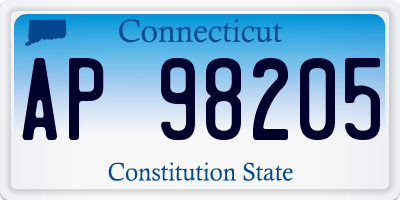 CT license plate AP98205