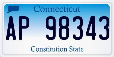 CT license plate AP98343