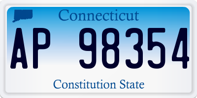 CT license plate AP98354