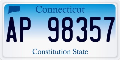 CT license plate AP98357