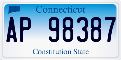 CT license plate AP98387