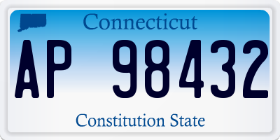 CT license plate AP98432