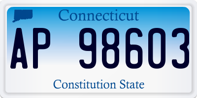 CT license plate AP98603