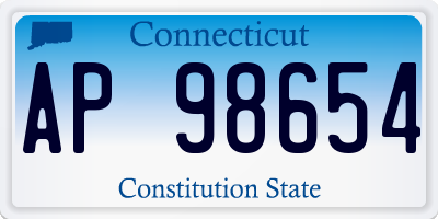 CT license plate AP98654