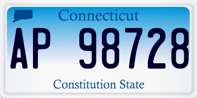 CT license plate AP98728