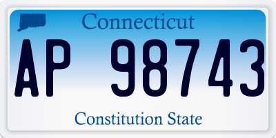 CT license plate AP98743