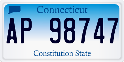 CT license plate AP98747
