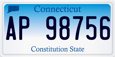 CT license plate AP98756