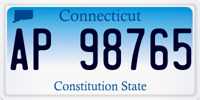 CT license plate AP98765