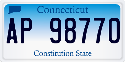 CT license plate AP98770