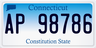 CT license plate AP98786