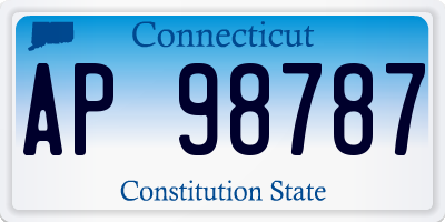 CT license plate AP98787