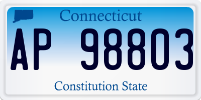 CT license plate AP98803