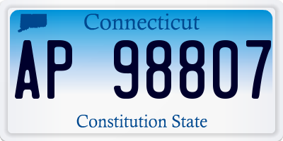 CT license plate AP98807