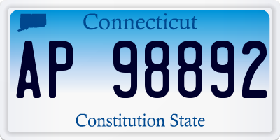 CT license plate AP98892