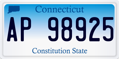 CT license plate AP98925