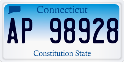 CT license plate AP98928