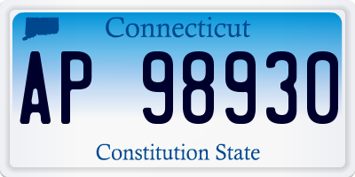 CT license plate AP98930