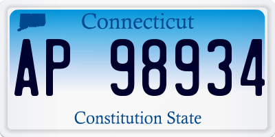 CT license plate AP98934