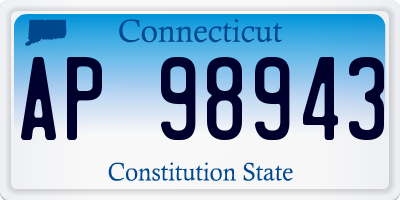 CT license plate AP98943