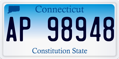 CT license plate AP98948