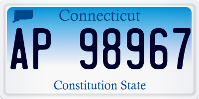 CT license plate AP98967