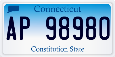 CT license plate AP98980