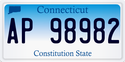 CT license plate AP98982