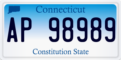 CT license plate AP98989