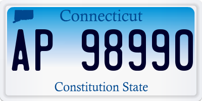 CT license plate AP98990