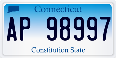 CT license plate AP98997