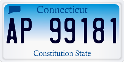 CT license plate AP99181