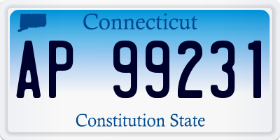 CT license plate AP99231