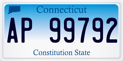 CT license plate AP99792