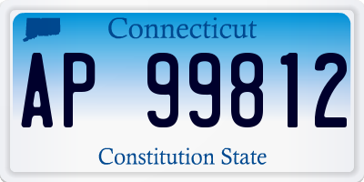 CT license plate AP99812